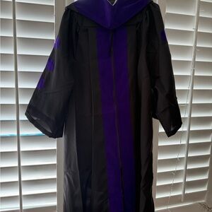 Black and Purple Graduation Gown